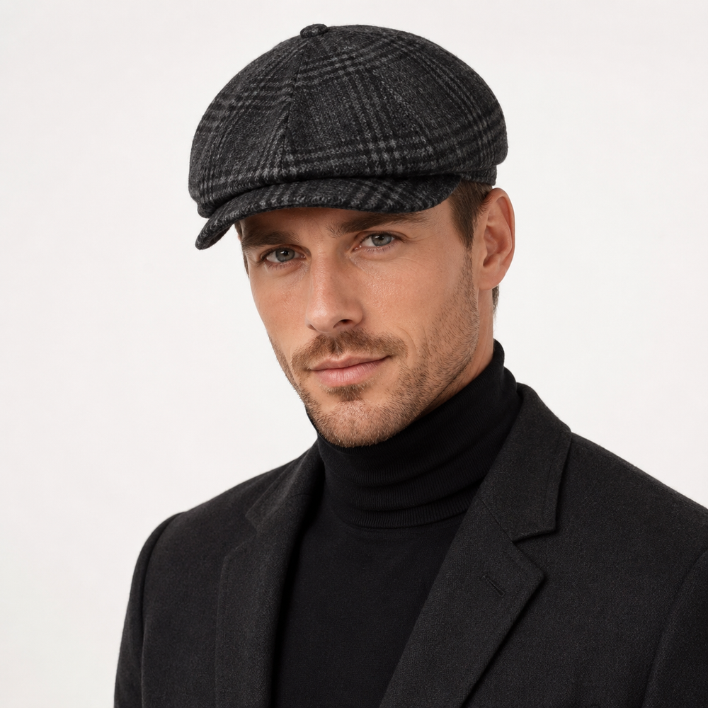 Wool 8-Panel Newsboy Cap Unisex - Custom Size Applejack Hat