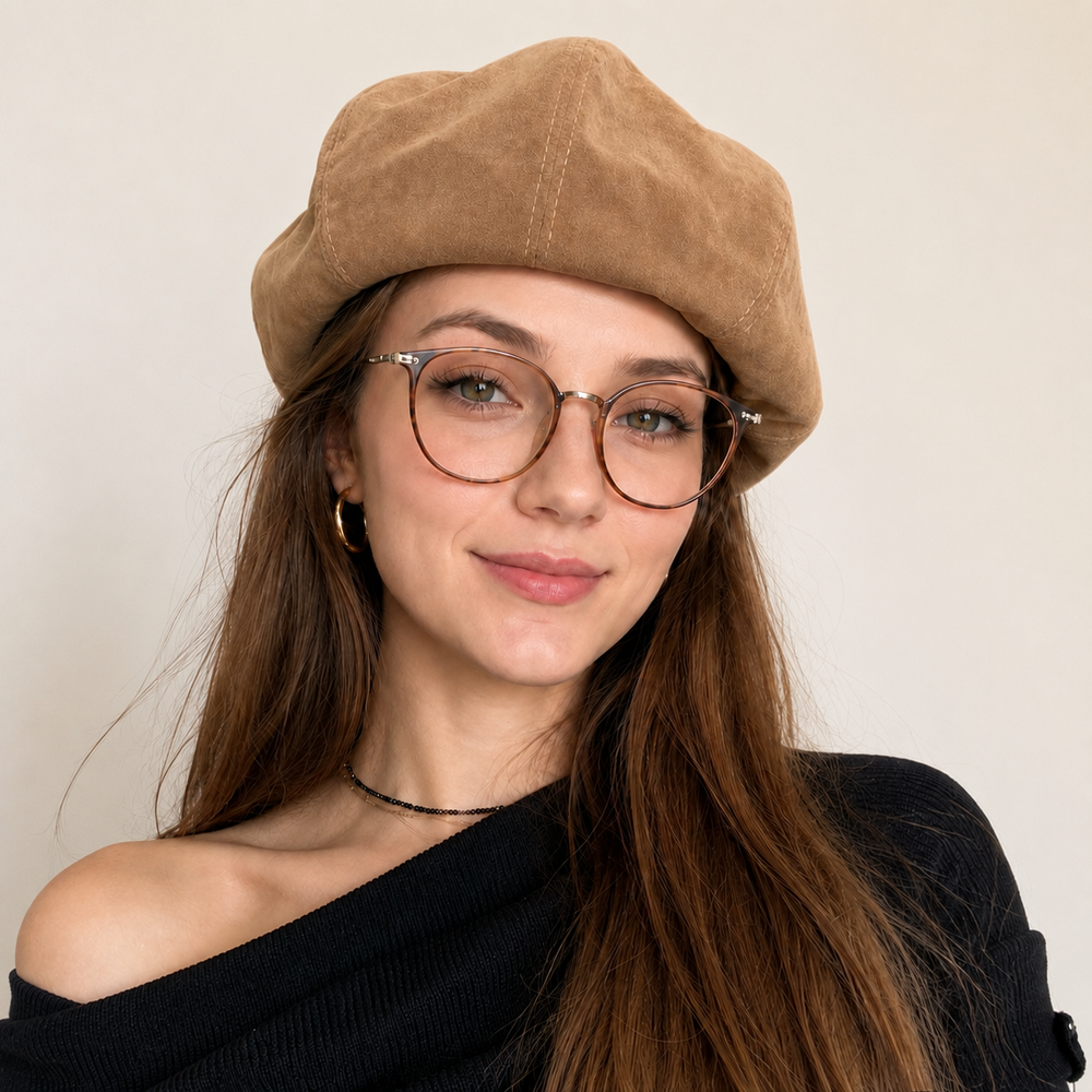 Suede Leather Newsboy Cap Unisex - Classic Gatsby Style