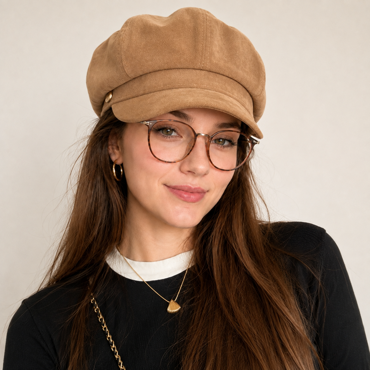 Suede Leather Newsboy Cap Unisex - Classic Gatsby Hat