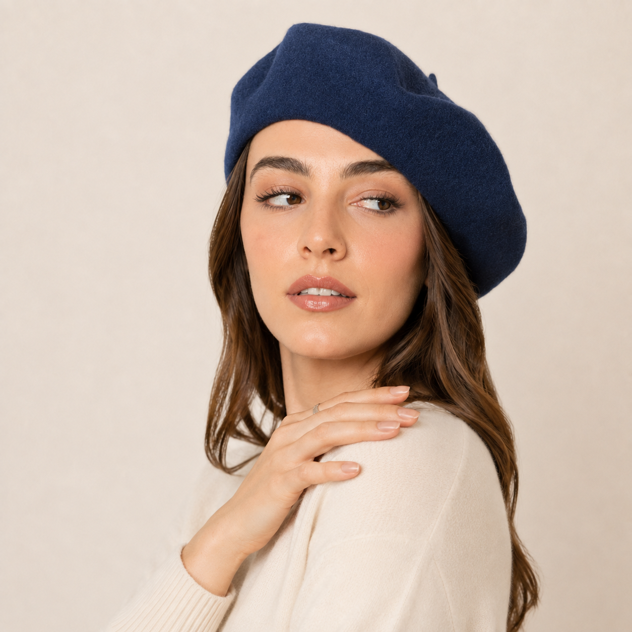 Wool Beret for Large Heads