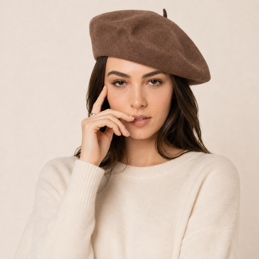 Wool Beret for Large Heads