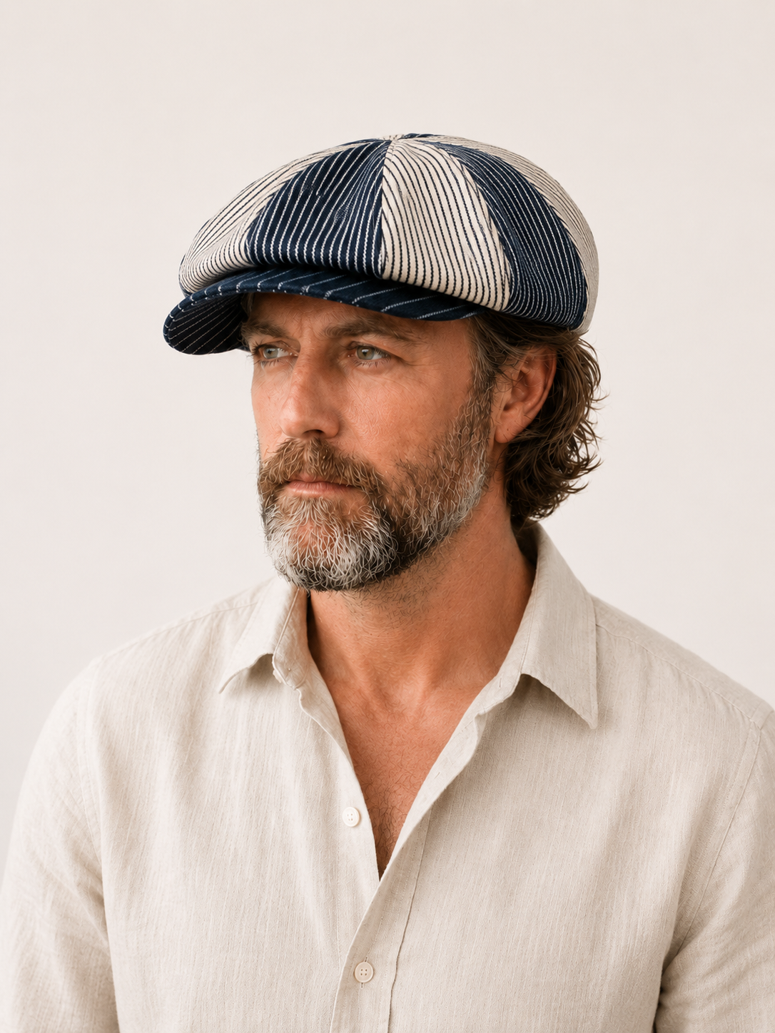 Oversized Denim Newsboy Cap