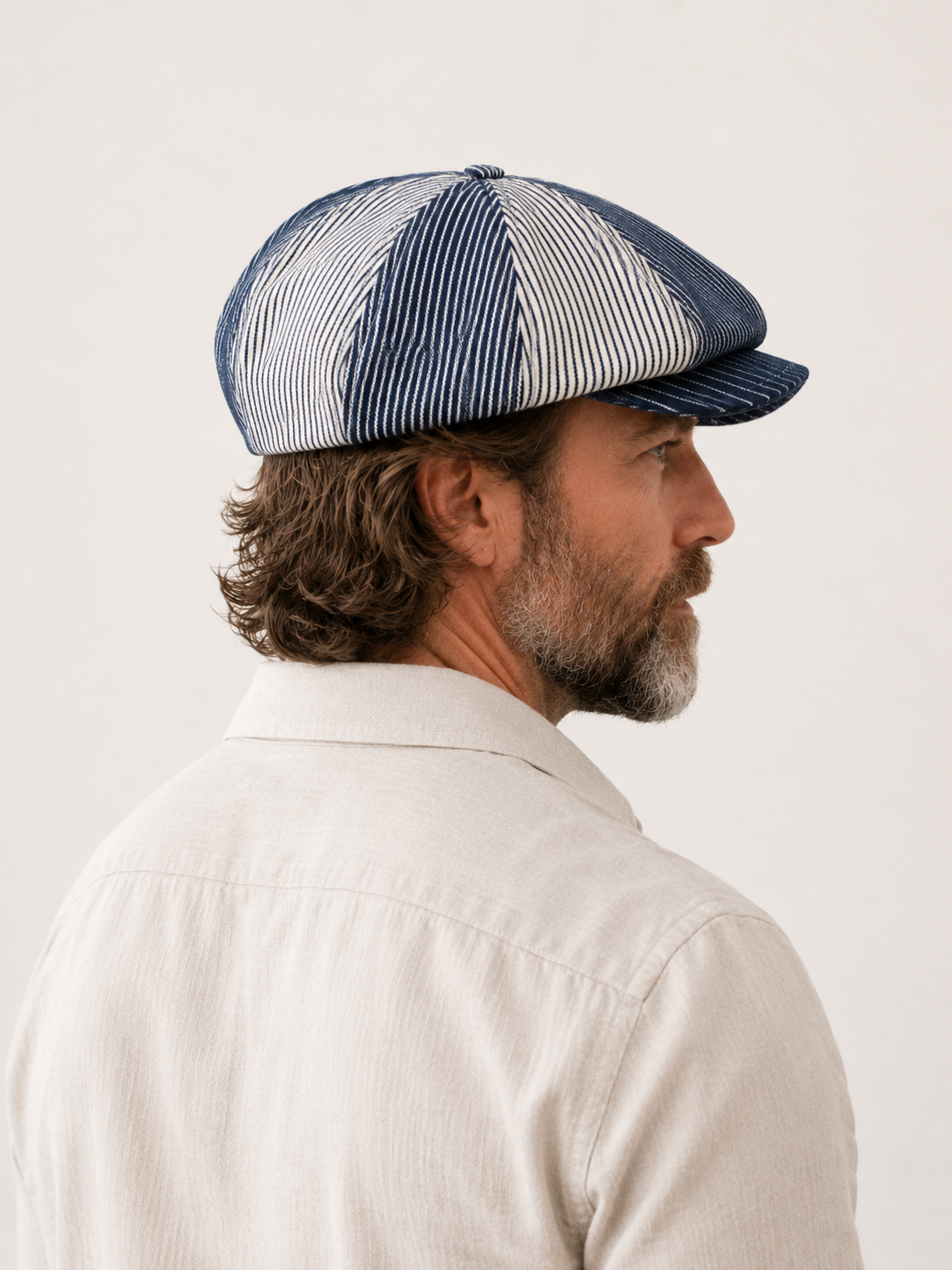 Oversized Denim Newsboy Cap