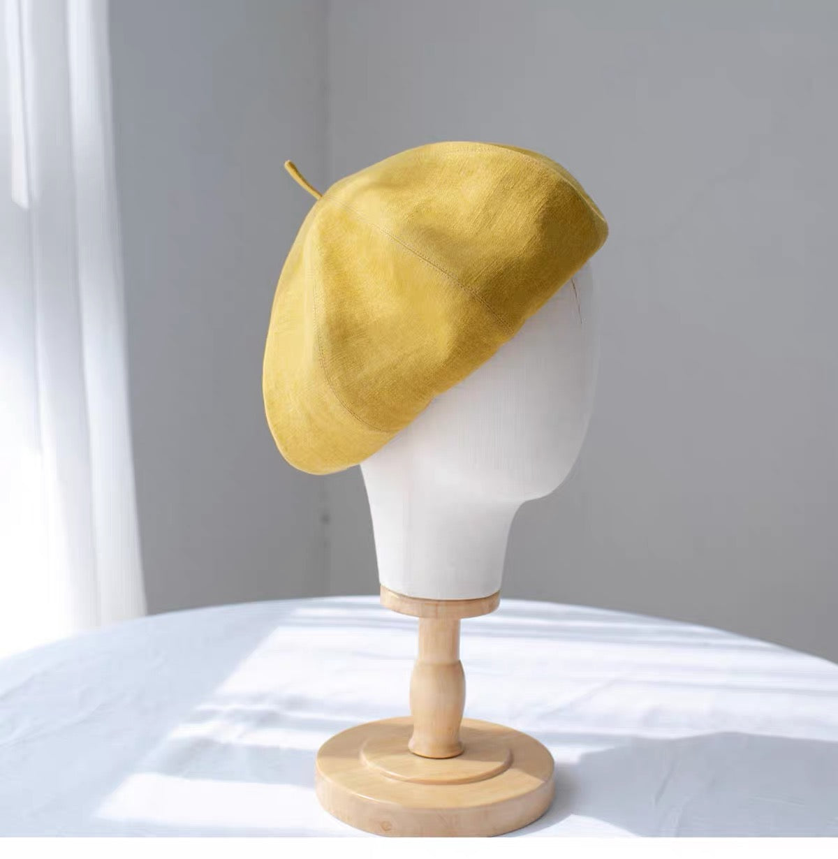 Oversized Cotton Beret - Blue