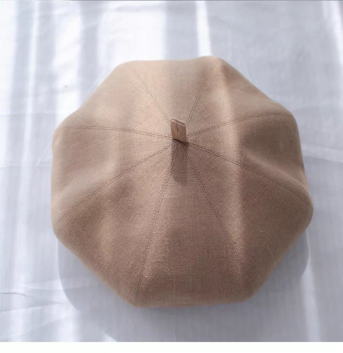 Oversized Cotton Beret - Blue