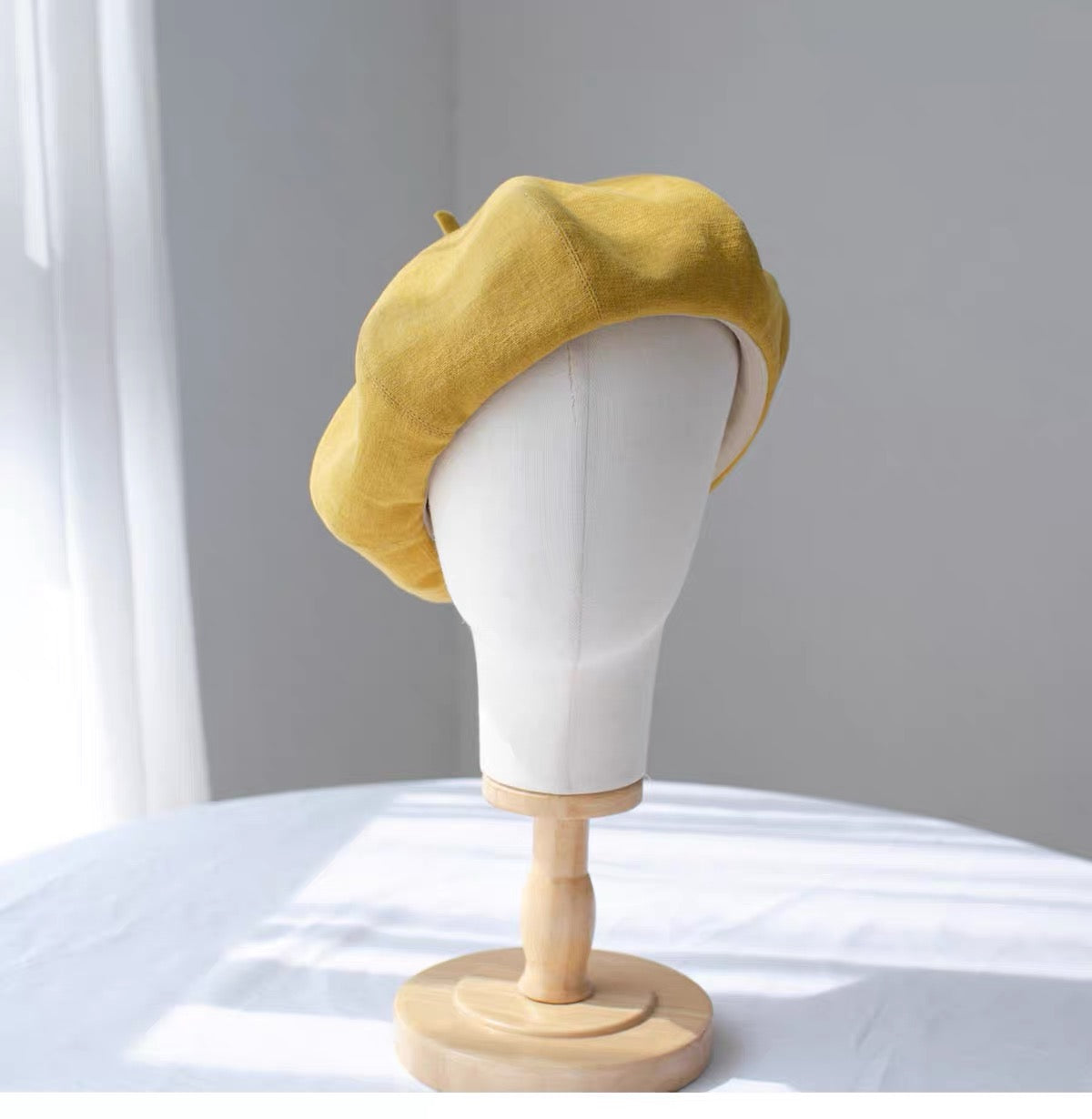Oversized Cotton Beret - Blue
