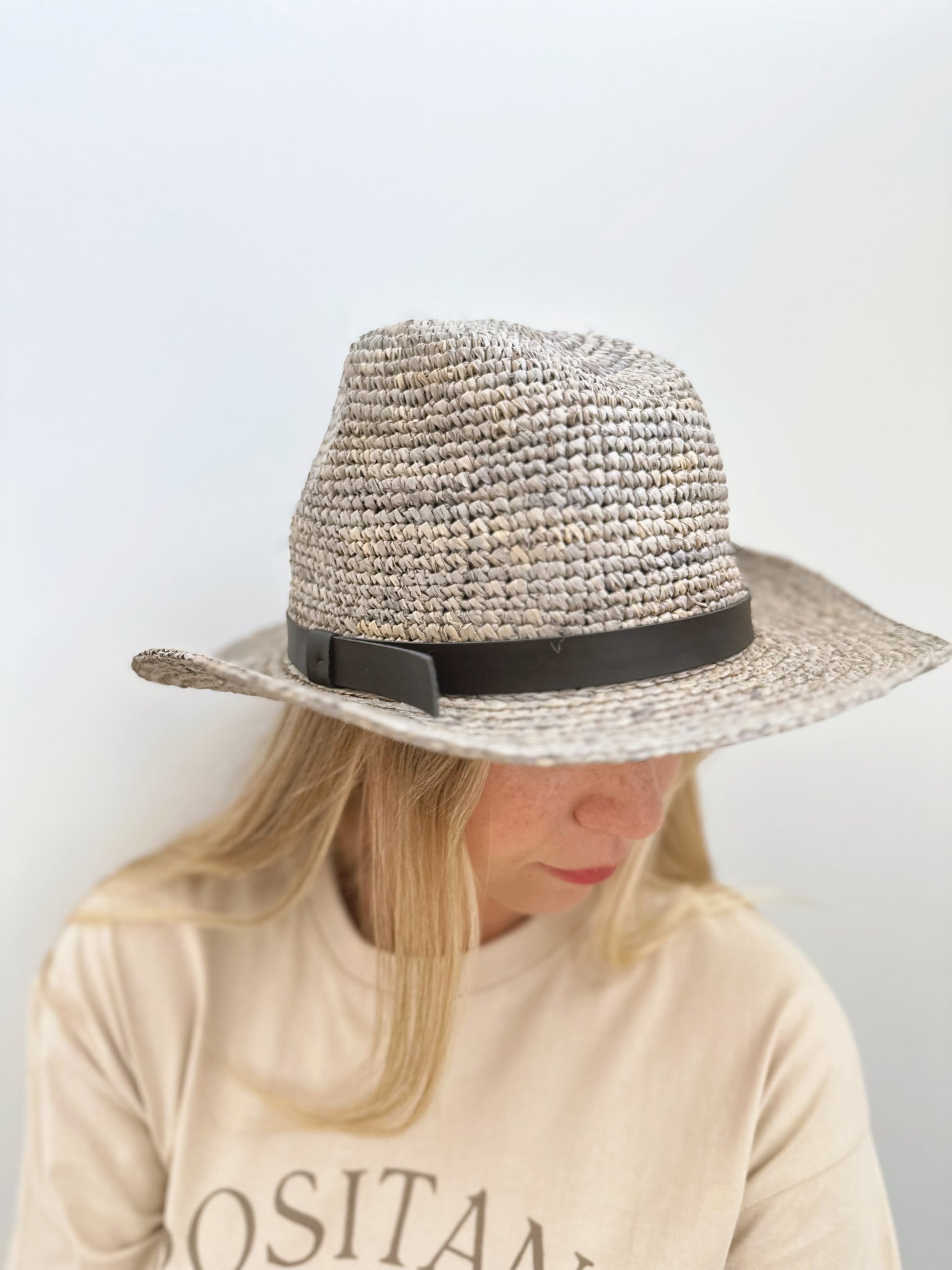 Raffia Straw Panama Fedora Hat Mspineapplecrafts