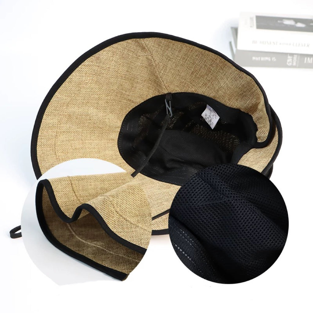 Wide Brim Bucket Hat with Bow Tie MsPineappleCrafts