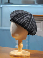 Oversized Herringbone Striped Beret - Mspineapplecrafts