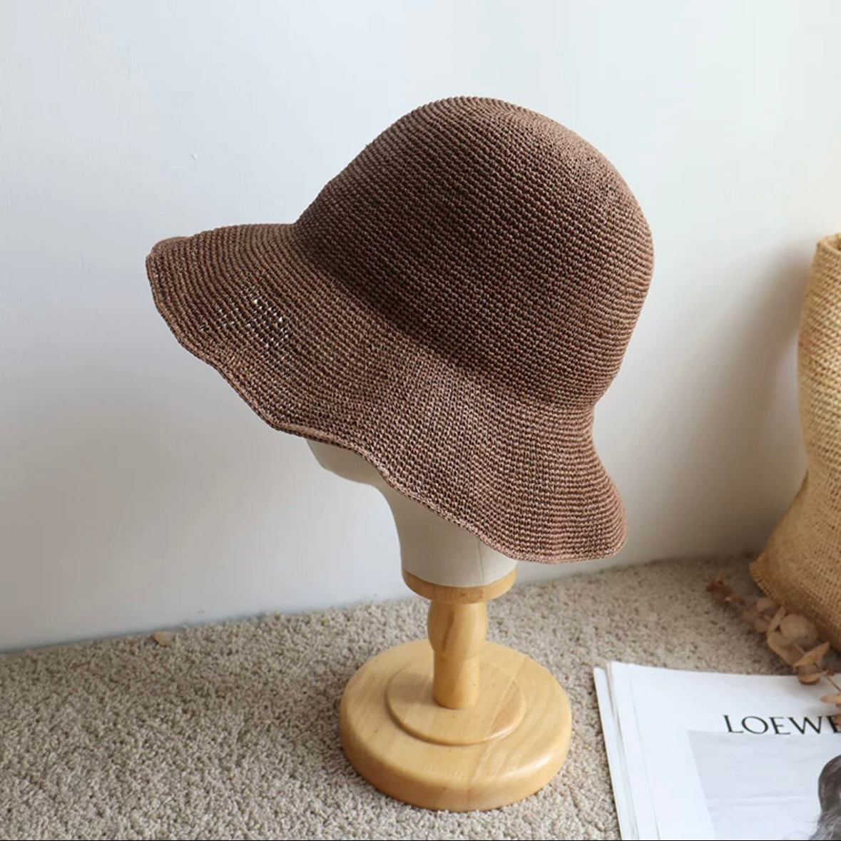 Foldable Raffia Straw Hat for Women Mspineapplecrafts