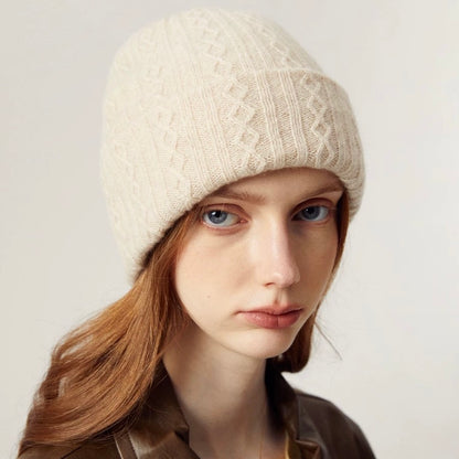 100% Cashmere Unisex Knitted  Beanie Hat Mspineapplecrafts