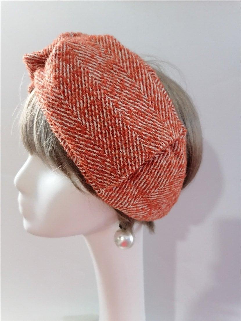 Autumn Rust Herringbone Knit Headband - Mspineapplecrafts