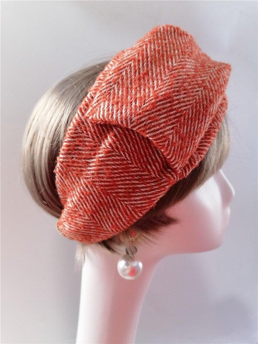 Autumn Rust Herringbone Knit Headband - Mspineapplecrafts