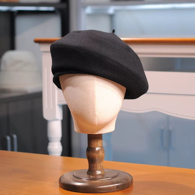 Wool French Beret – Black