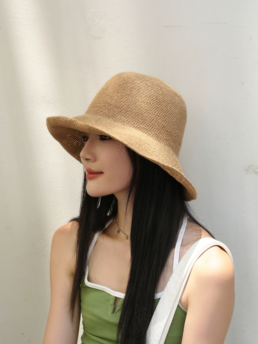 Foldable Raffia Straw Hat for Women Mspineapplecrafts