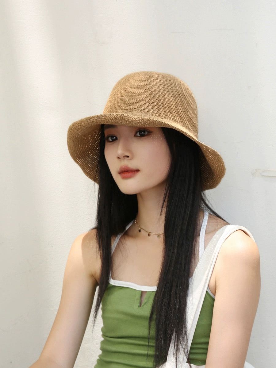 Foldable Raffia Straw Hat for Women Mspineapplecrafts