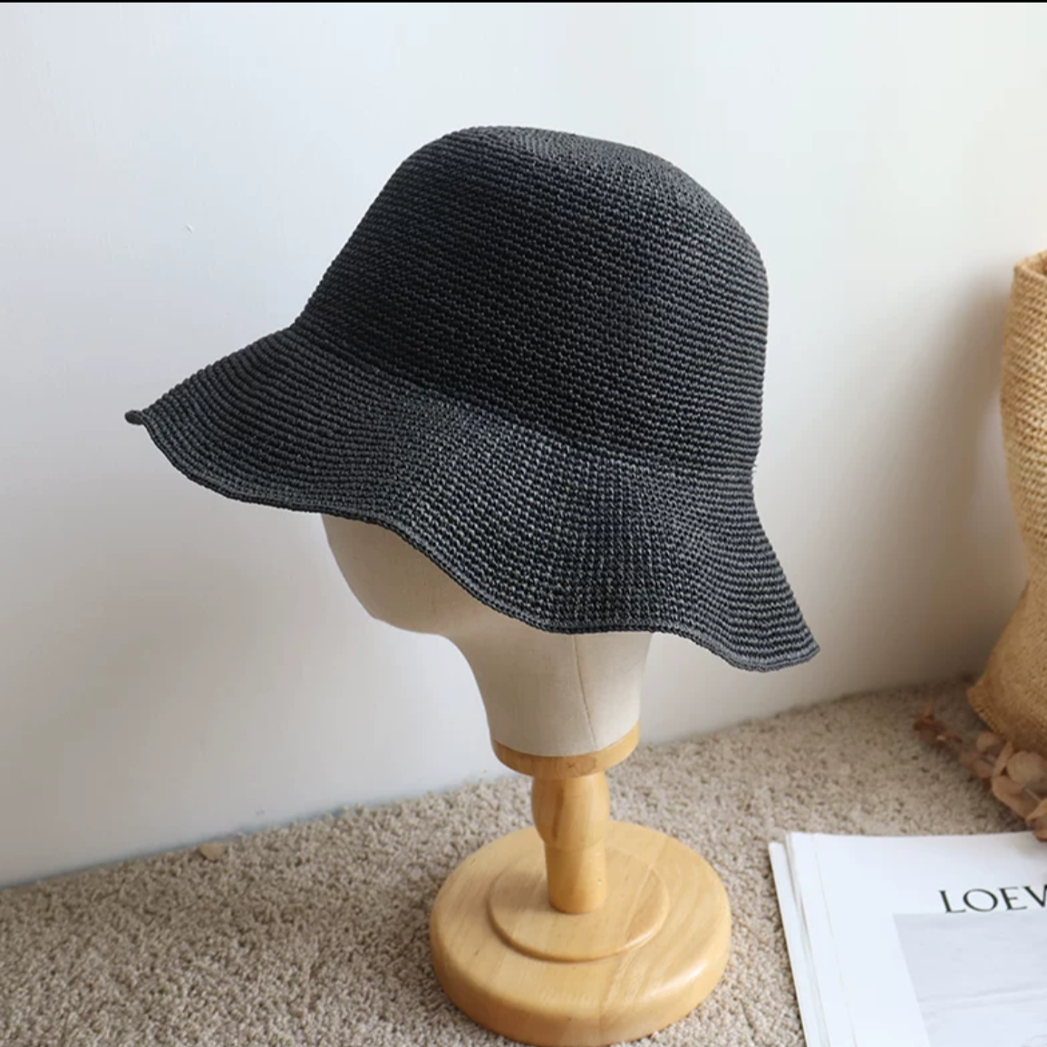 Foldable Raffia Straw Hat for Women Mspineapplecrafts