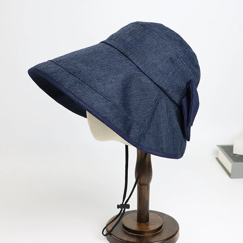 Wide Brim Bucket Hat with Bow Tie MsPineappleCrafts