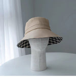 Reversible Linen Bucket Hat for Women – Camel