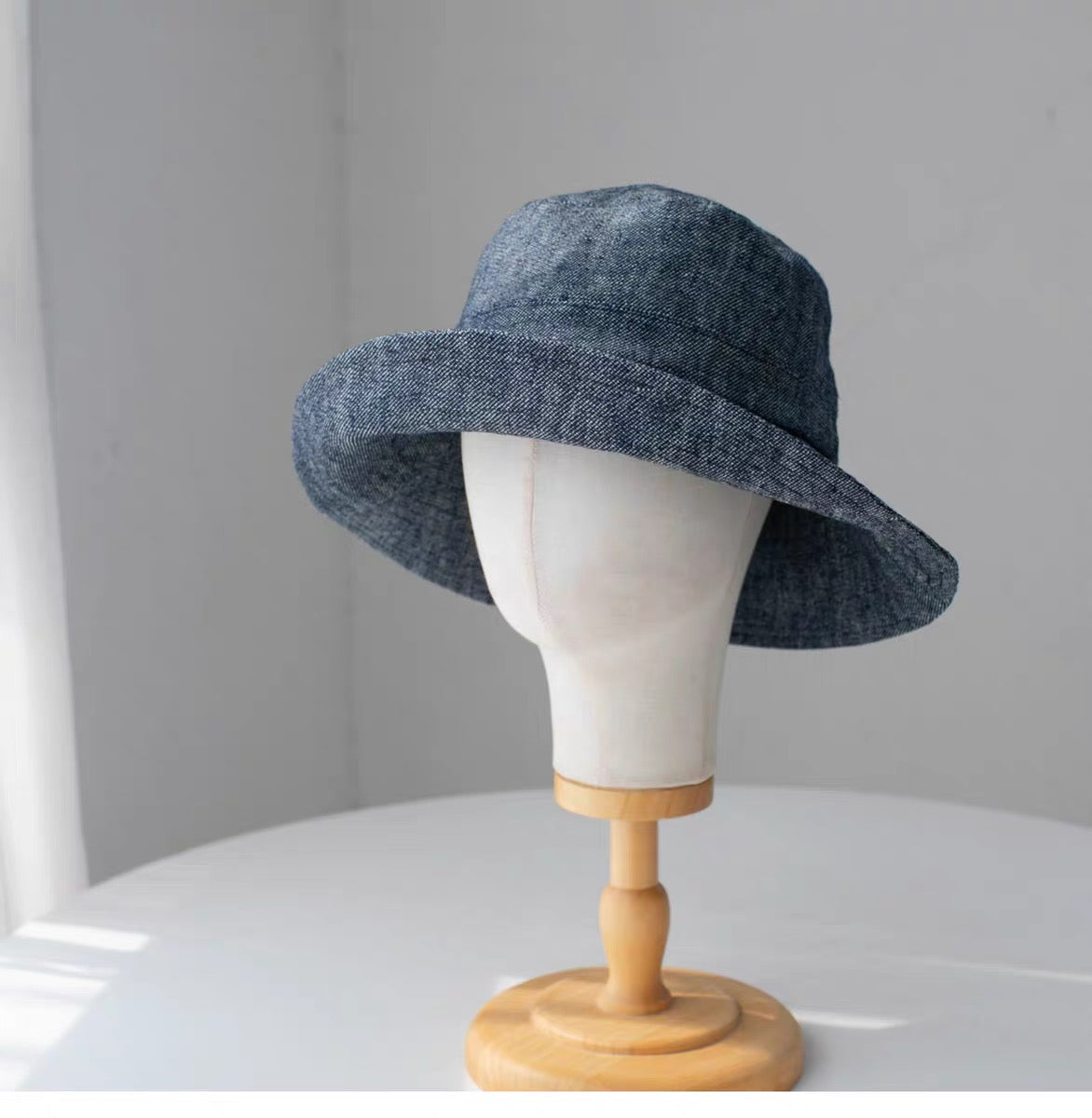Reversible Linen Bucket Hat for Women – Denim linen