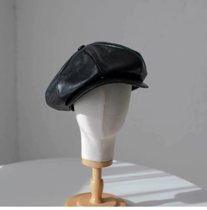 Customized Oversize Leather Applejack Newsboy Cap Mspineapplecrafts