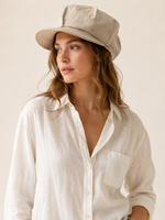 Linen Slouchy Newsboy Hat Unisex - Custom Size – Beige