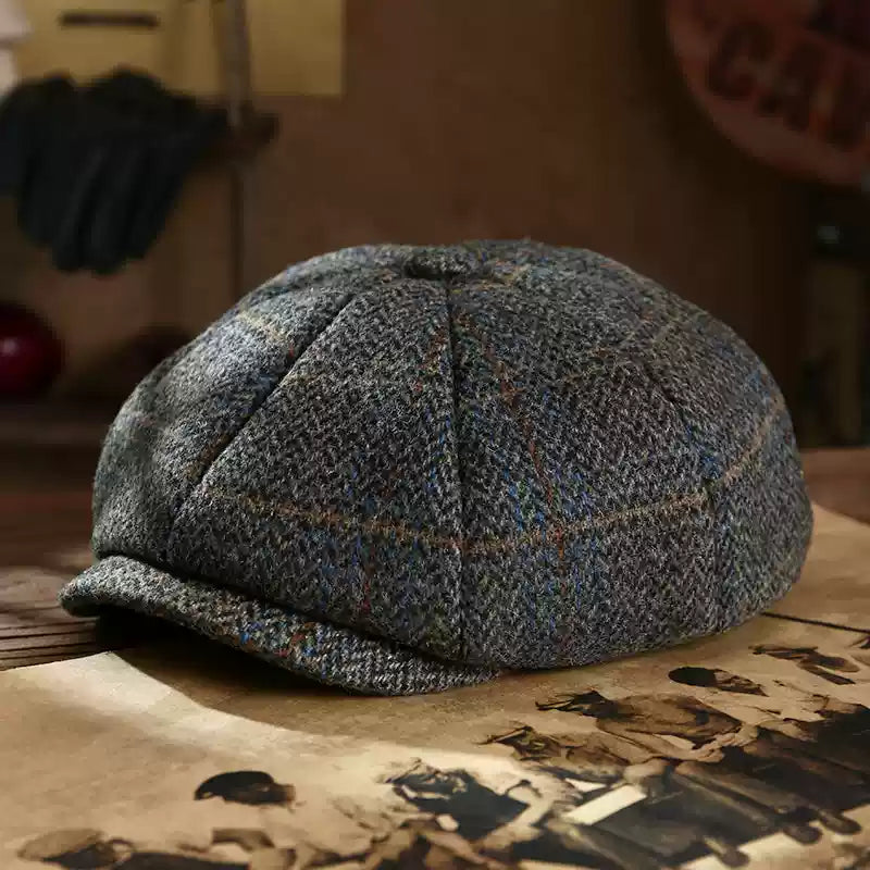 Wool 8-Panel Gatsby Newsboy Cap Unisex - Back View