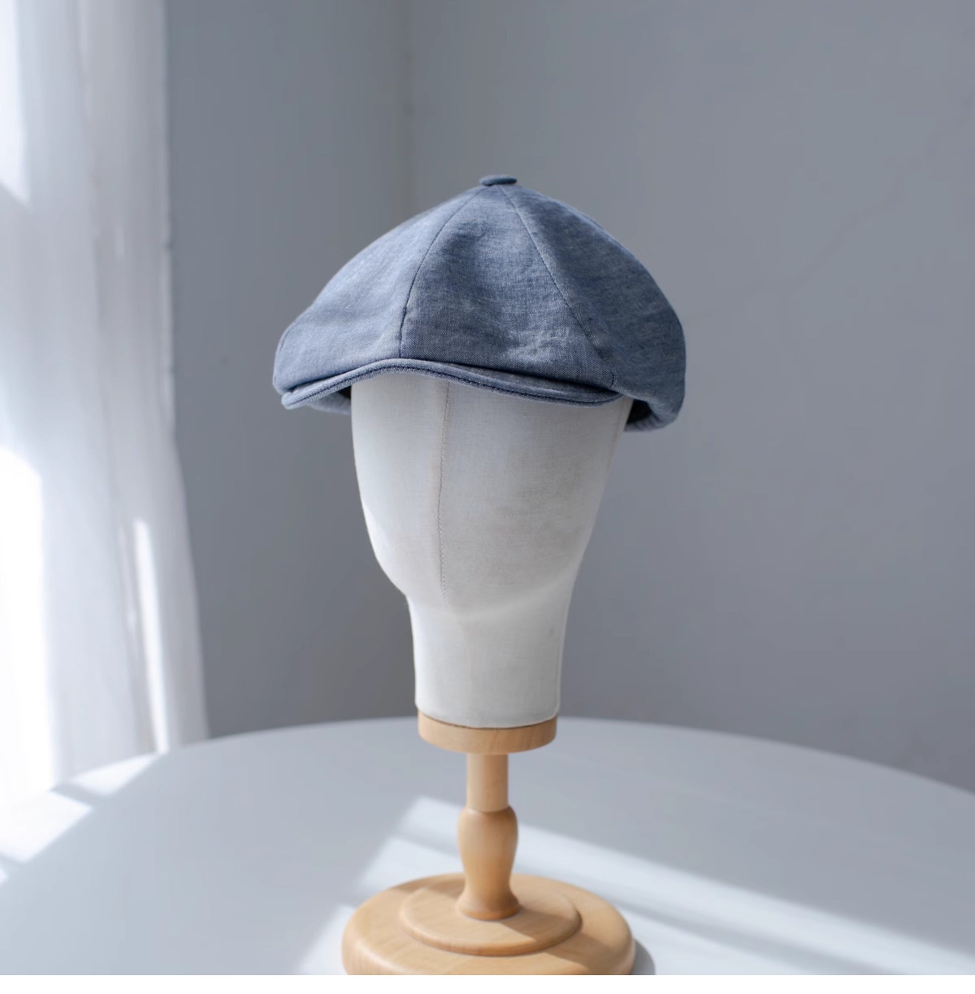 Short Brim Linen Newsboy Cap MsPineappleCrafts