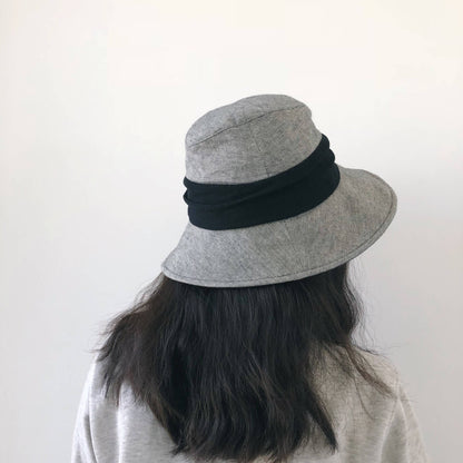 Bucket Hat with Bow - Cotton Linen Blend MsPineappleCrafts