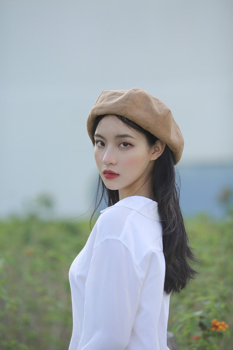 Summer Linen Blend Beret MsPineappleCrafts