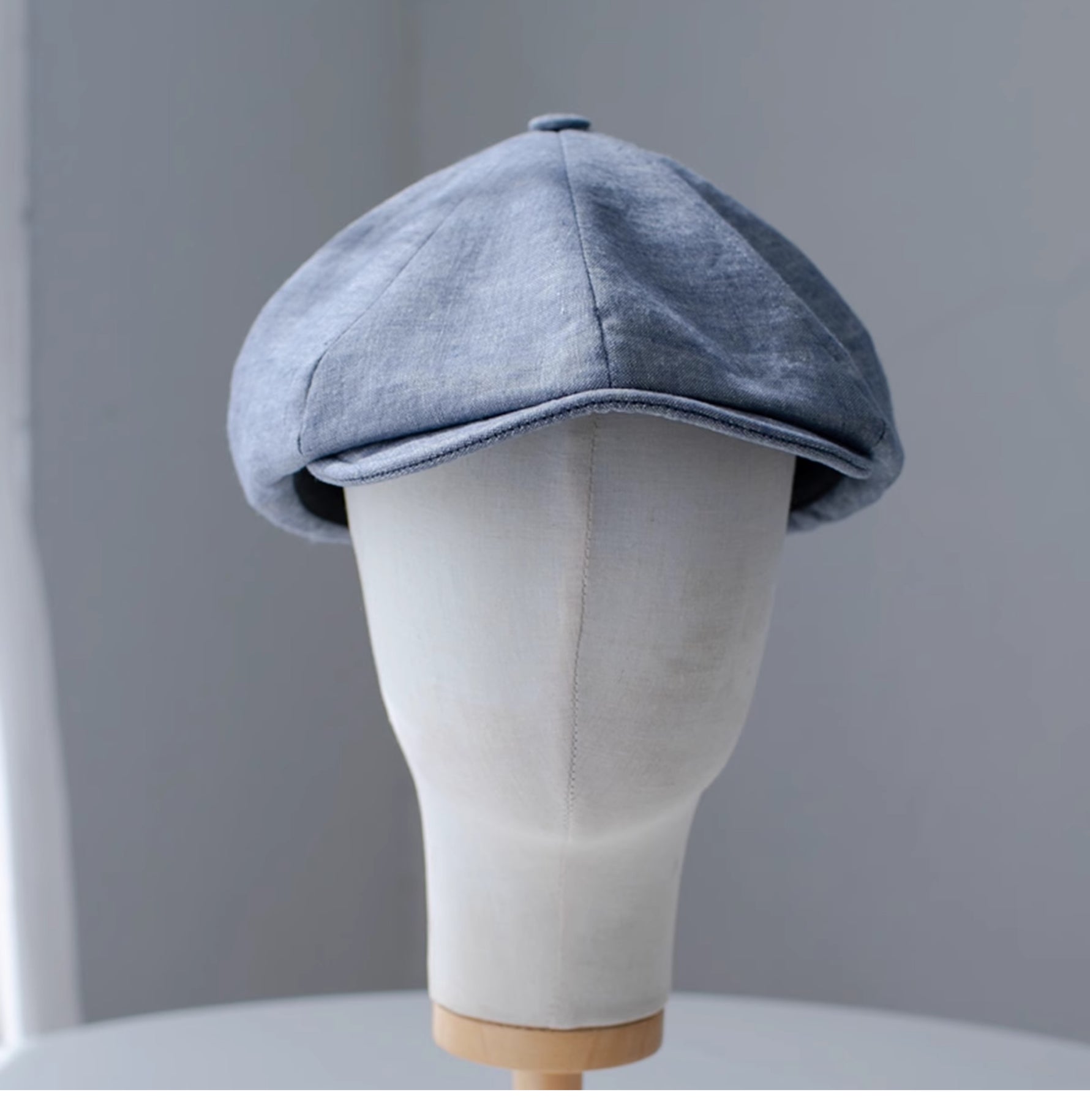 Short Brim Linen Newsboy Cap MsPineappleCrafts