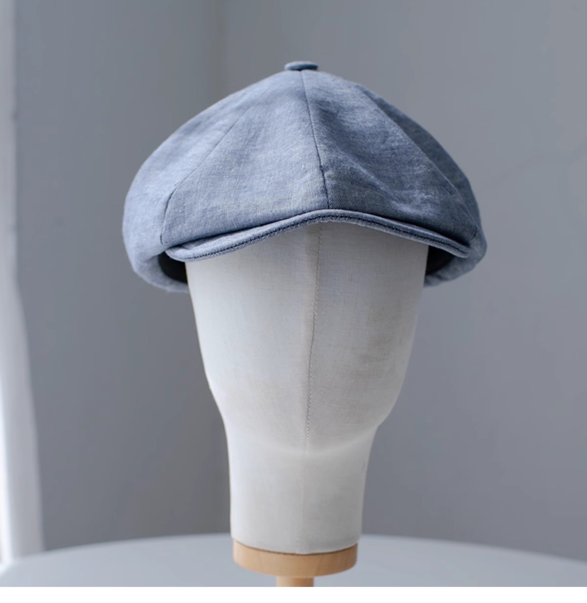 Short Brim Linen Newsboy Cap MsPineappleCrafts
