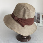 Bucket Hat with Bow - Cotton Linen Blend MsPineappleCrafts