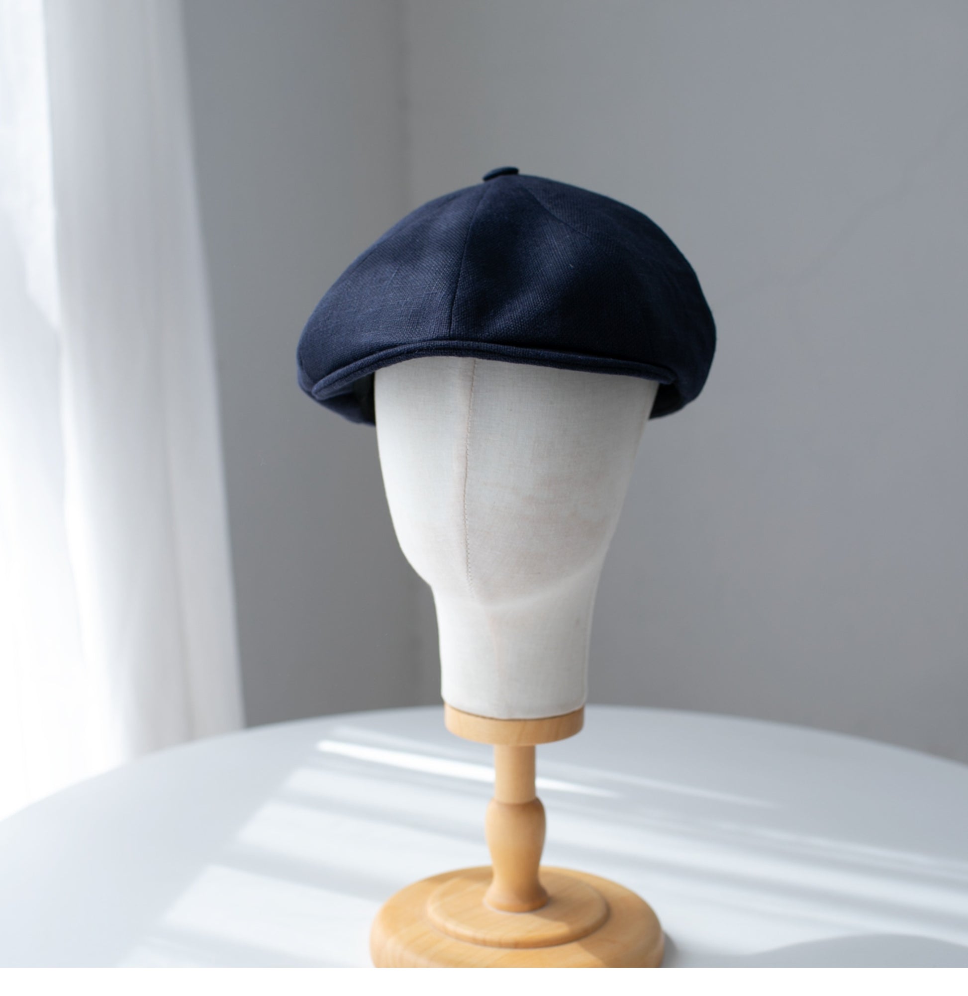 Short Brim Linen Newsboy Cap MsPineappleCrafts