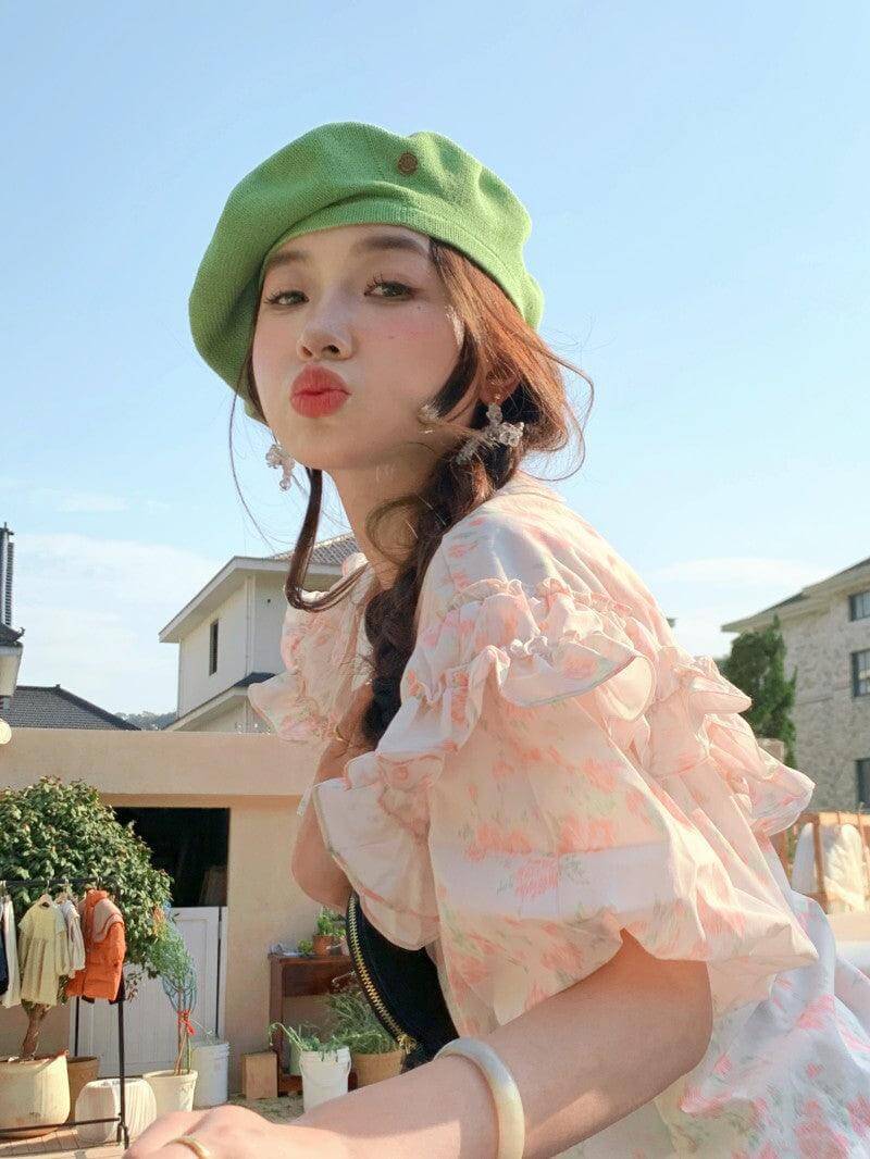 Oversize Knitted Beret for Women(Fits for large head) - Mspineapplecrafts