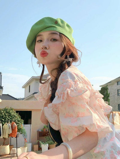 Oversize Knitted Beret for Women(Fits for large head) - Mspineapplecrafts