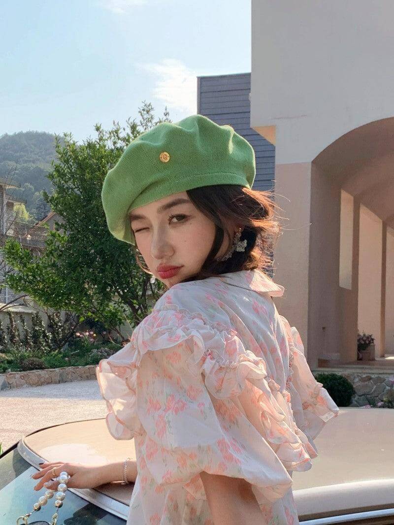 Oversize Knitted Beret for Women(Fits for large head) - Mspineapplecrafts