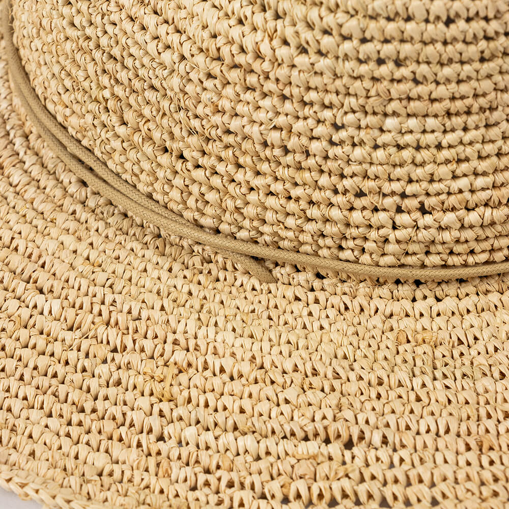 Handmade Raffia Straw Cowboy Hat with Tie Band MsPineappleCrafts