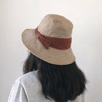 Bucket Hat with Bow - Cotton Linen Blend MsPineappleCrafts