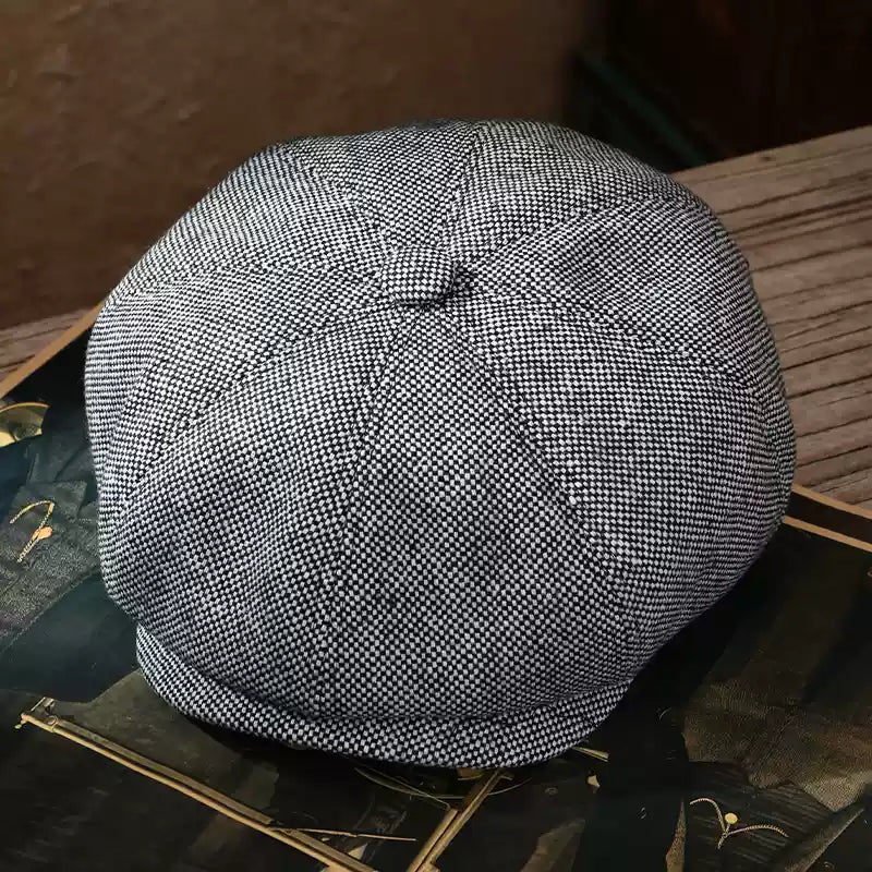 Wool 8-Panel Gatsby Newsboy Cap Unisex - Style 9