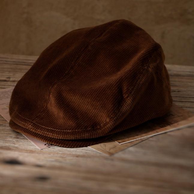 Corduroy Suede Newsboy Cap Unisex - Worn View