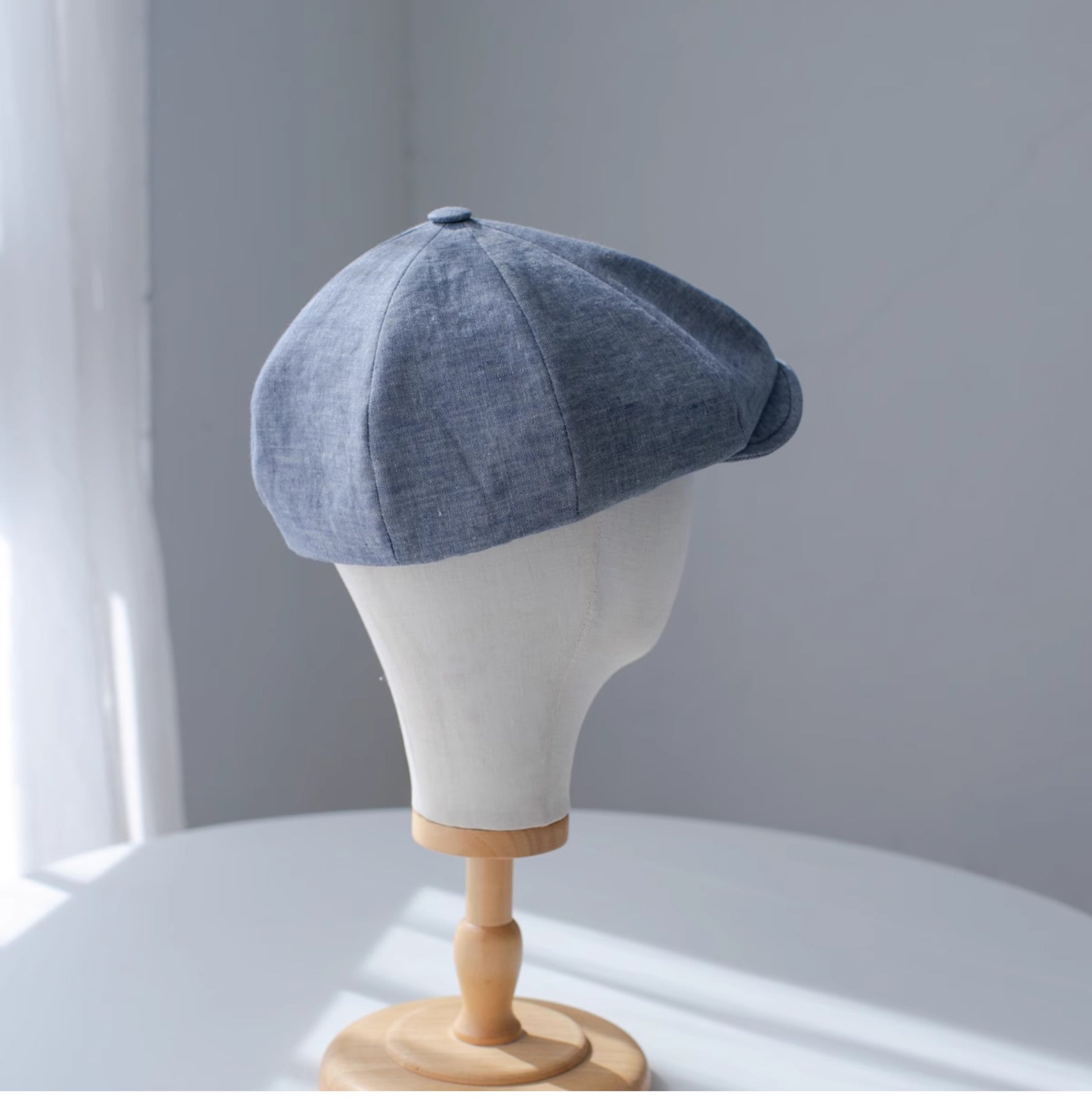 Short Brim Linen Newsboy Cap MsPineappleCrafts