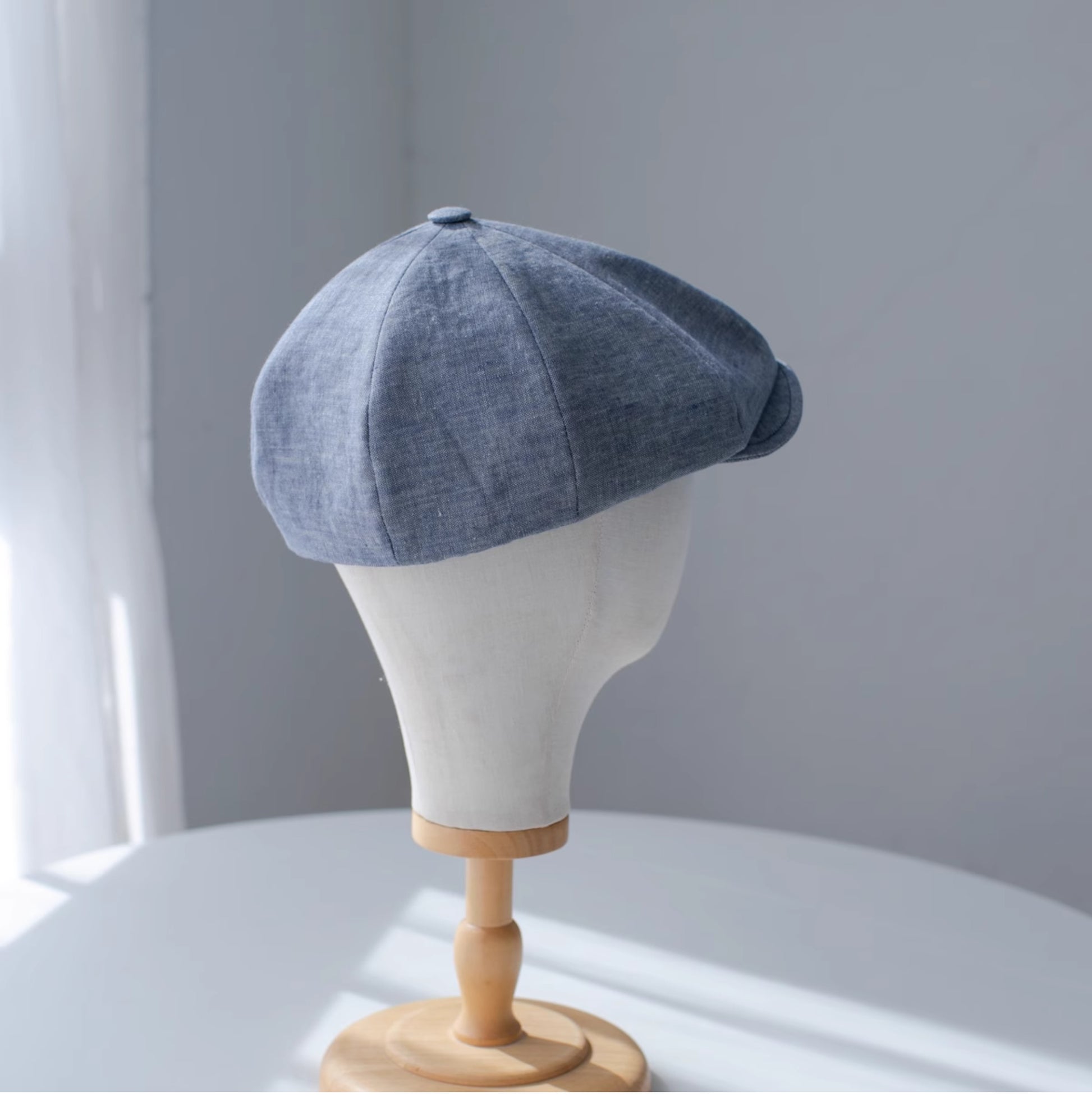 Short Brim Linen Newsboy Cap MsPineappleCrafts