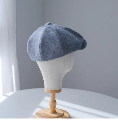 Short Brim Linen Newsboy Cap MsPineappleCrafts