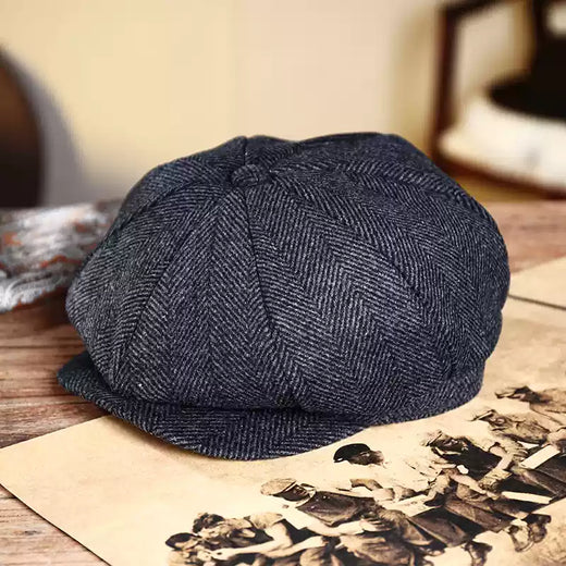 Wool 8-Panel Gatsby Newsboy Cap Unisex - Front View
