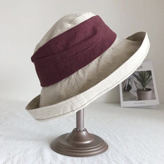 Summer Linen Bucket Hat for Women MsPineappleCrafts