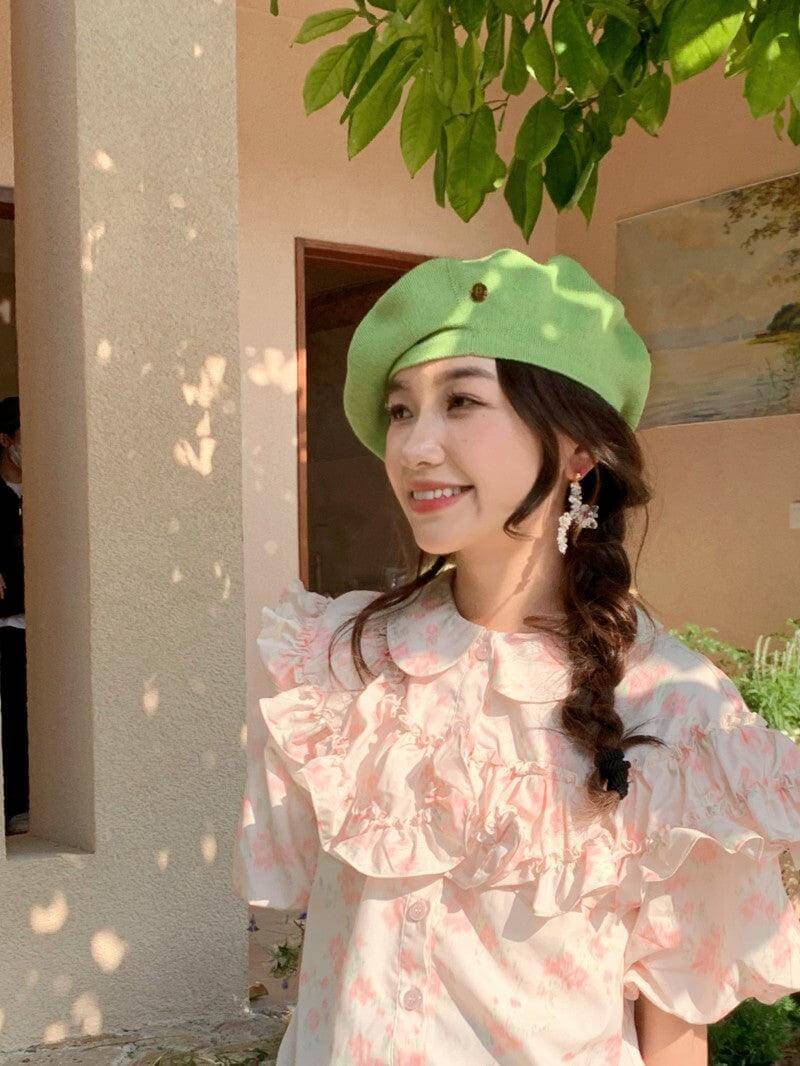 Oversize Knitted Beret for Women(Fits for large head) - Mspineapplecrafts