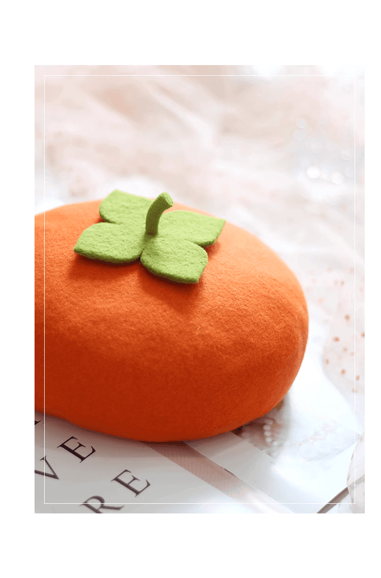 Wool Felt Persimmon Berets for Parent-Child Matching - Mspineapplecrafts