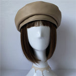 Premium Lambskin Leather Beret - Soft French-Style Hat for Women MsPineappleCrafts