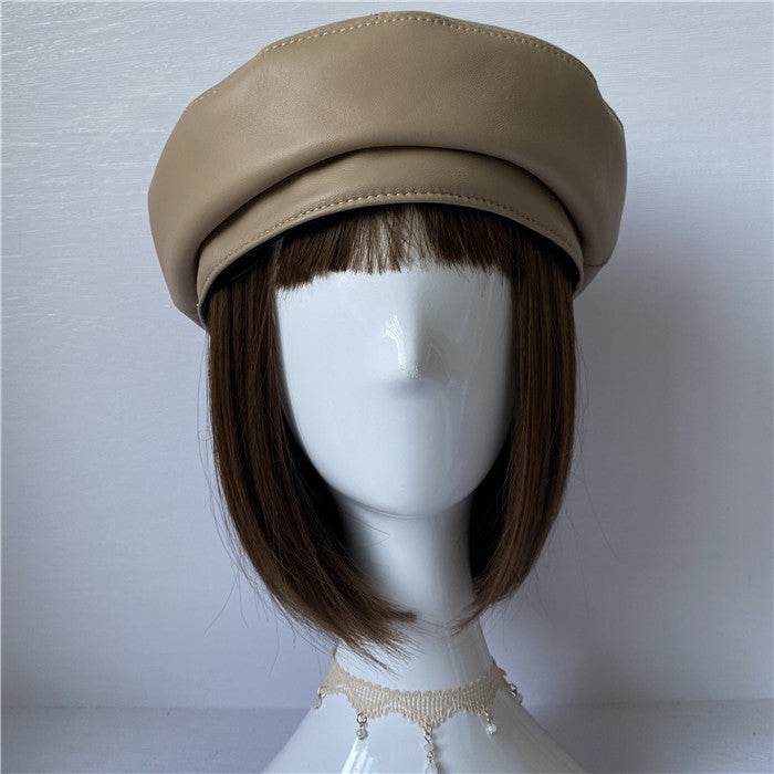 Premium Lambskin Leather Beret - Soft French-Style Hat for Women MsPineappleCrafts